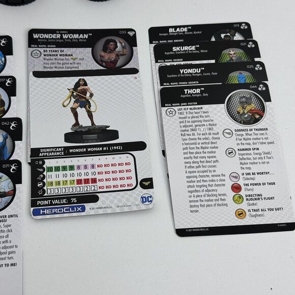 Heroclix Marvel/DC Lot Figures 17 Cards 10, 1 Token Wolverine The Chief Polaris - Picture 5 of 11